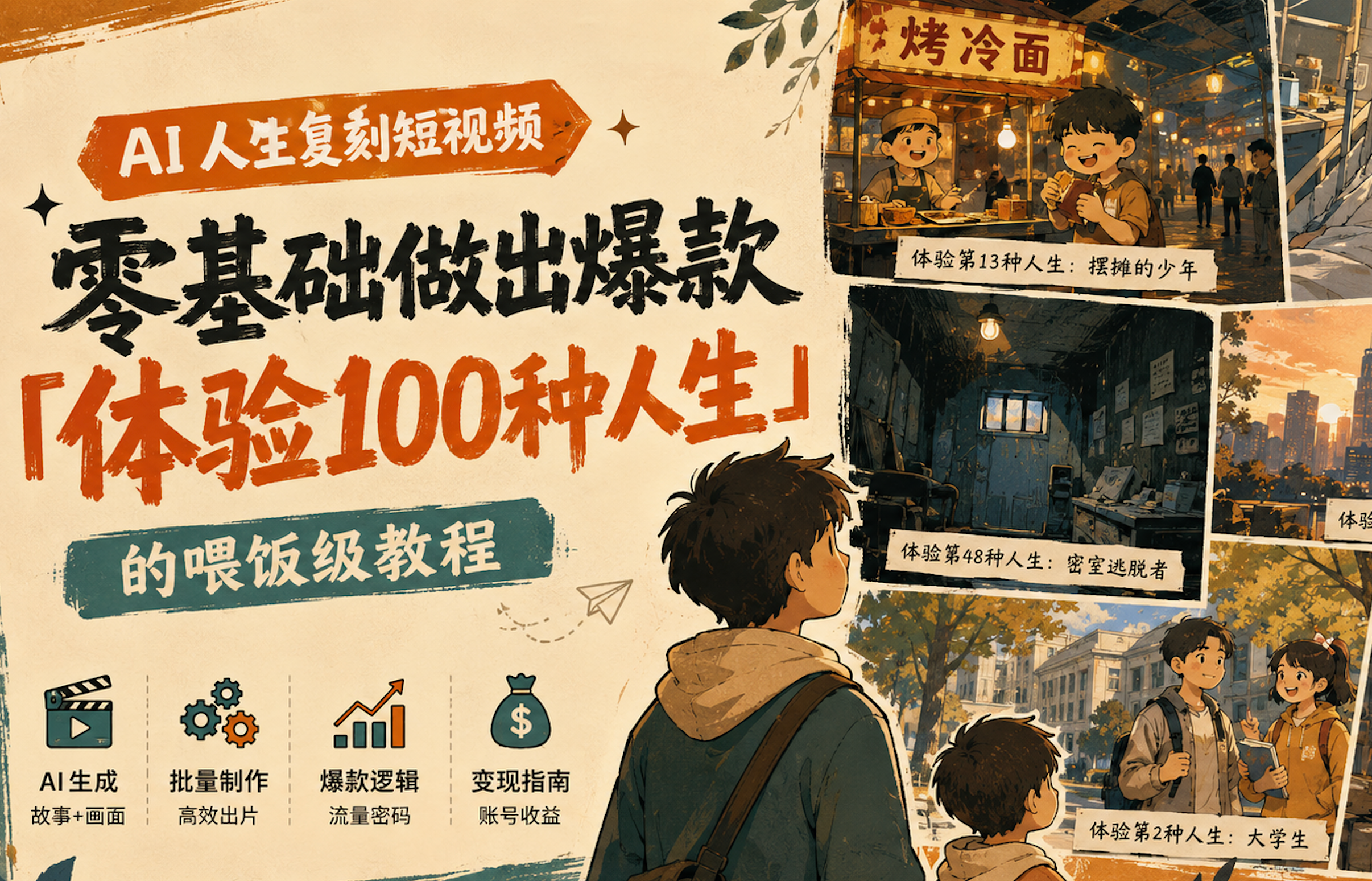 零基础做AI人生复刻短视频,一条爆款涨粉几万