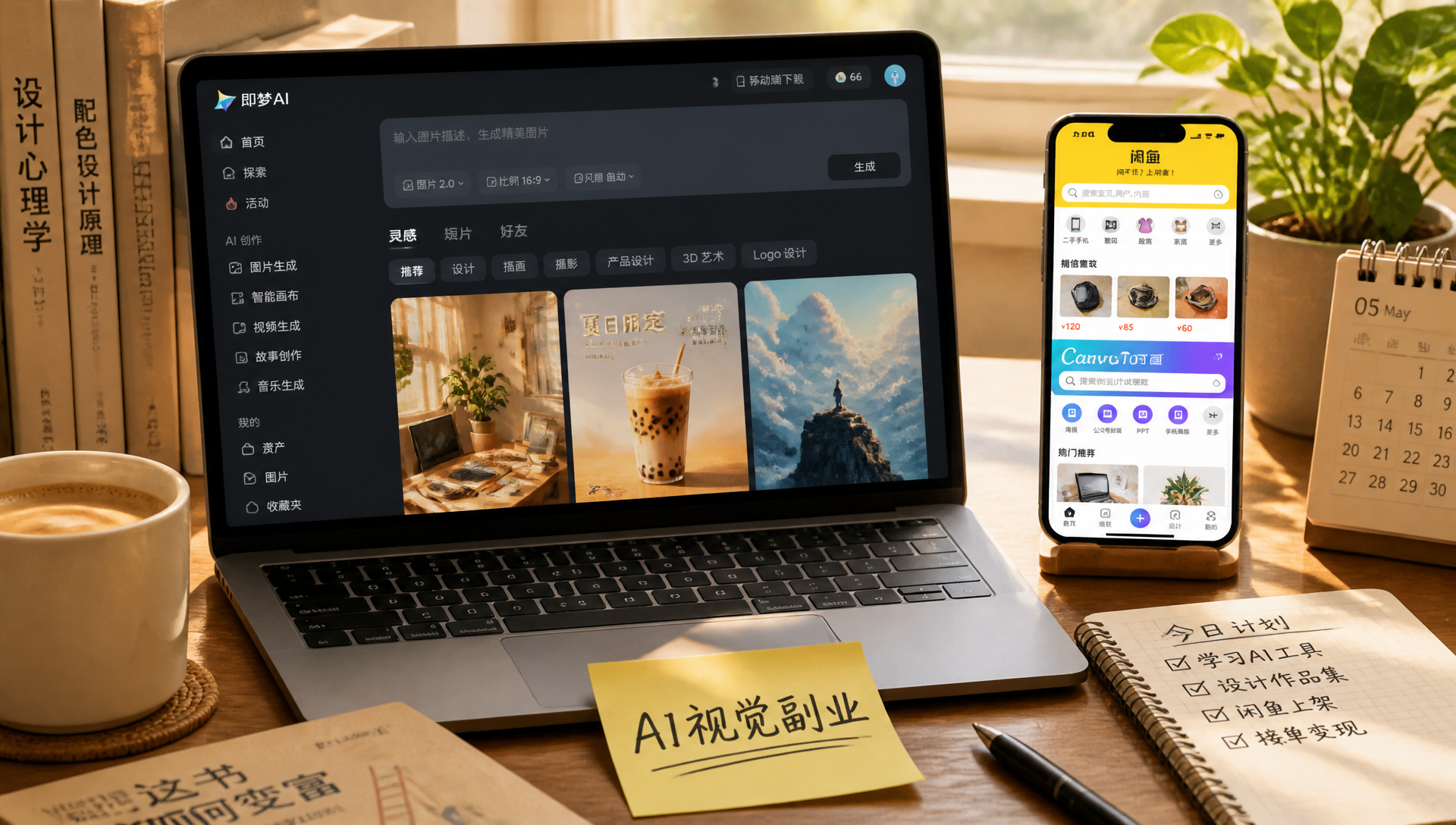 不会设计也能月入6000的AI视觉副业