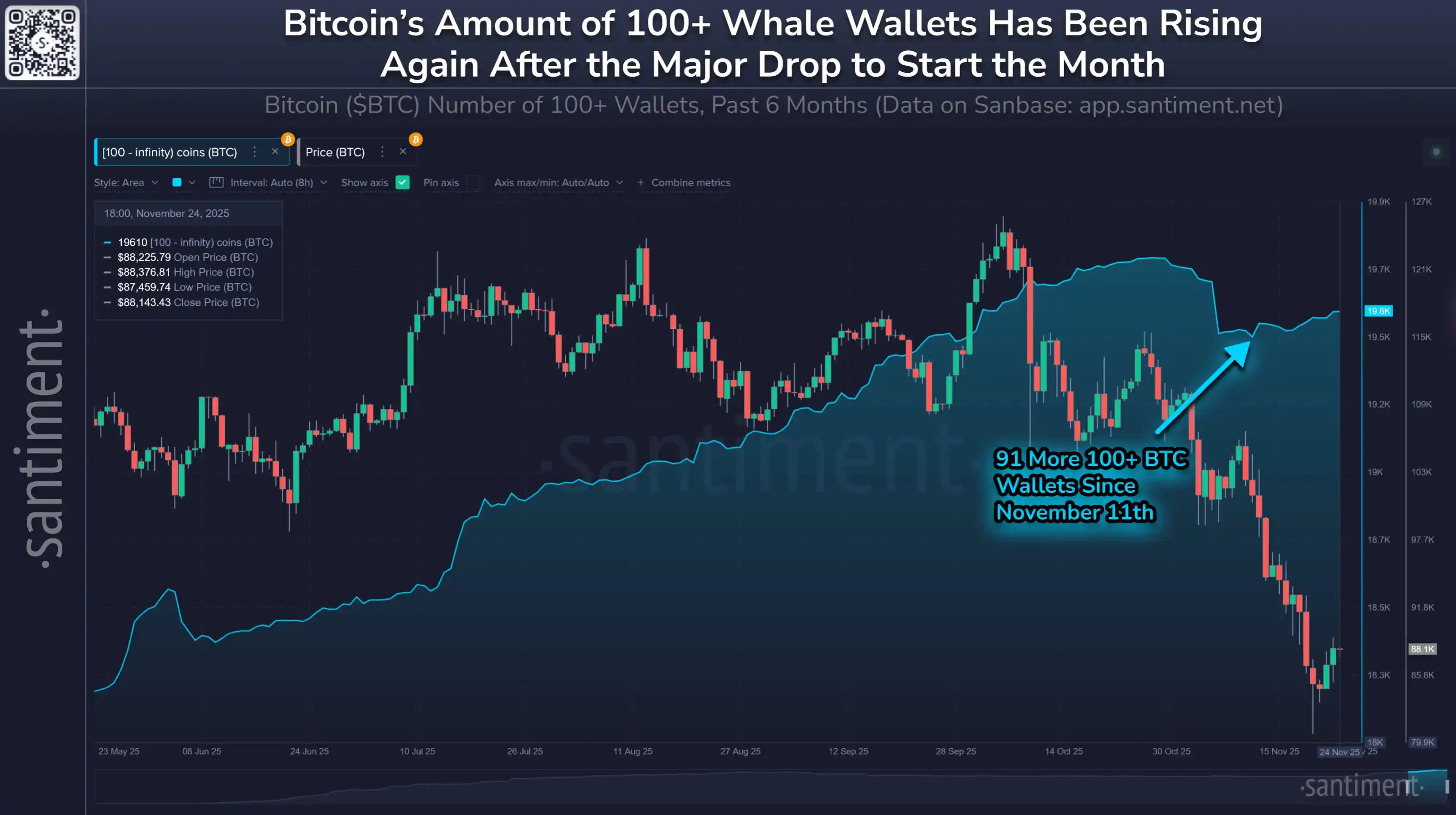 链上数据显示散户抛售明显，鲸鱼有增持迹象