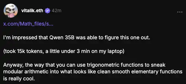 Vitalik称赞Qwen：不到3分钟解析Willans公式